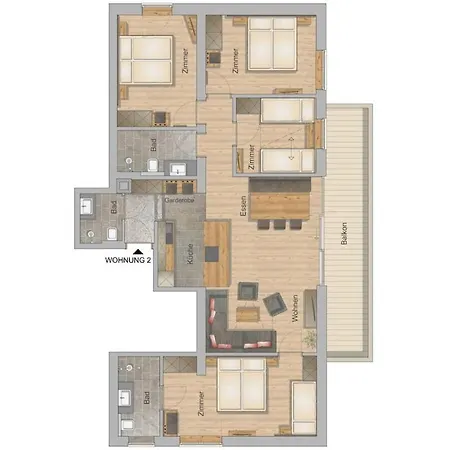 100 M² Guesthouse Sonne 比荷巴赫